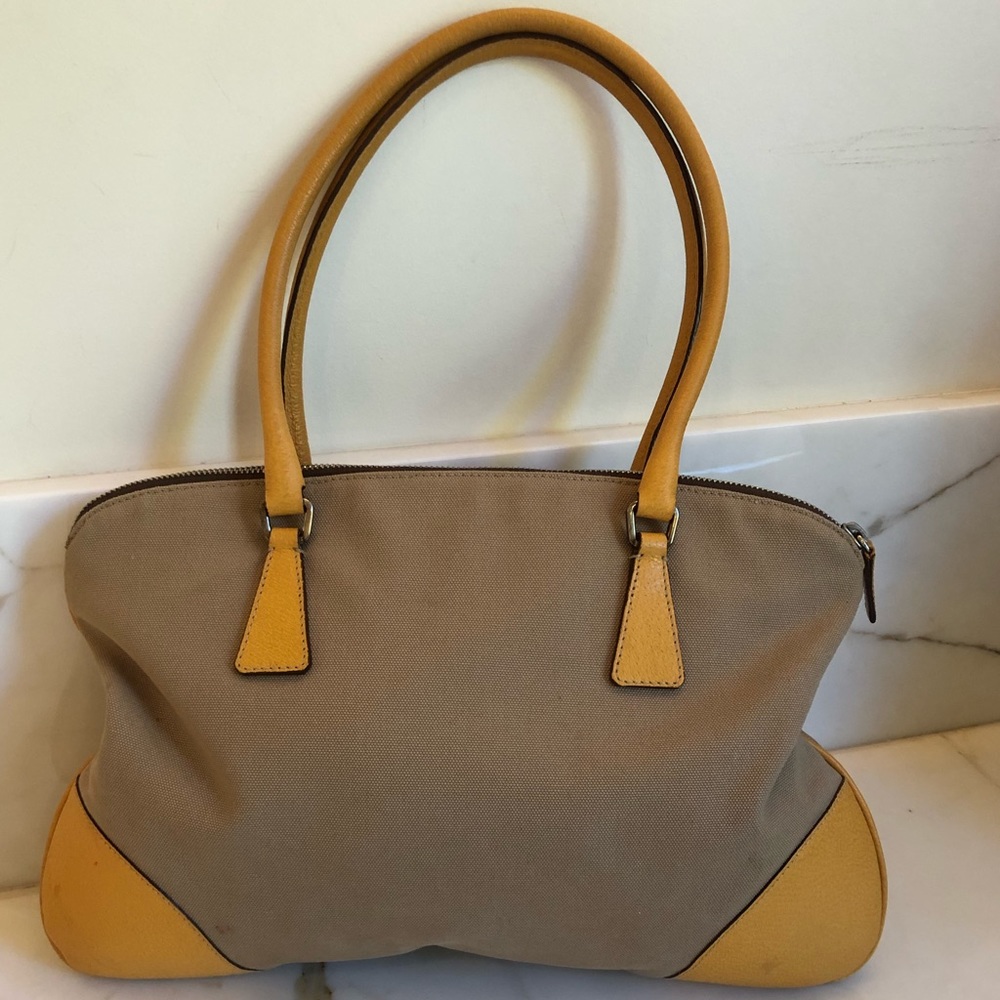 Canvas and Leather Prada Shoulder Bag - Picture 3 of 8